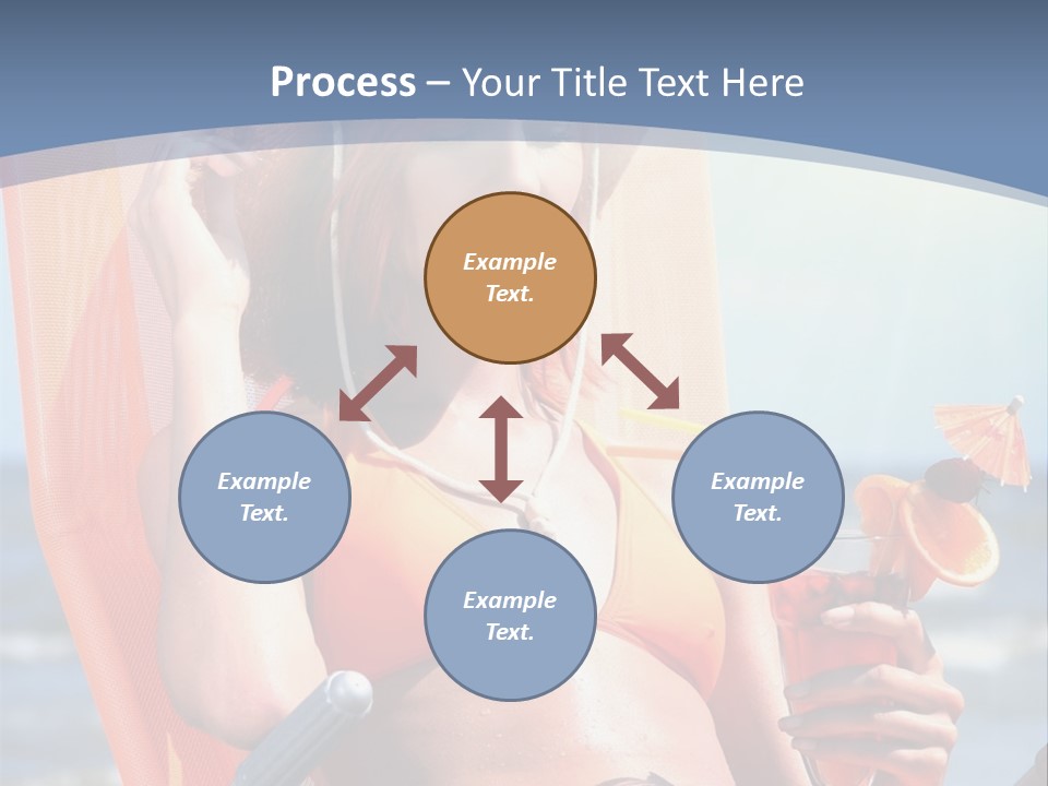 A Woman In An Orange Bikini Sitting On A Beach Chair PowerPoint Template