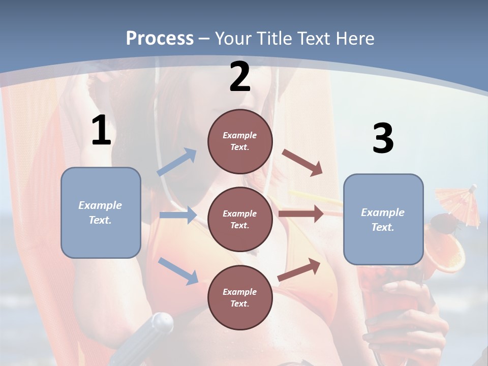 A Woman In An Orange Bikini Sitting On A Beach Chair PowerPoint Template