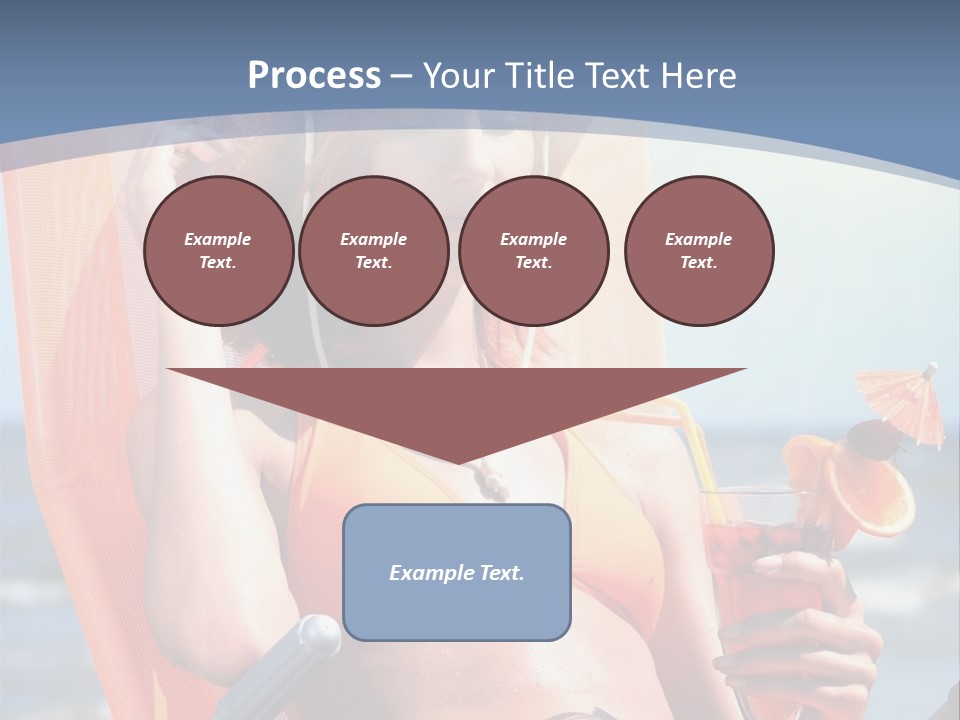 A Woman In An Orange Bikini Sitting On A Beach Chair PowerPoint Template