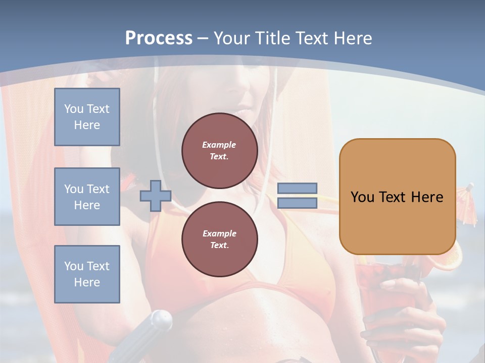 A Woman In An Orange Bikini Sitting On A Beach Chair PowerPoint Template