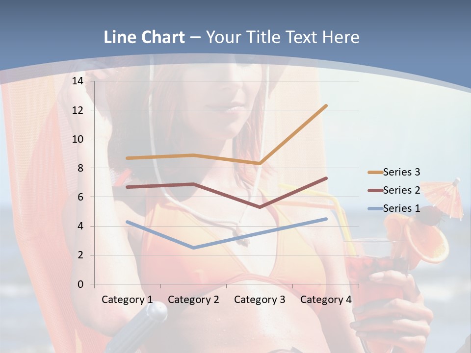 A Woman In An Orange Bikini Sitting On A Beach Chair PowerPoint Template
