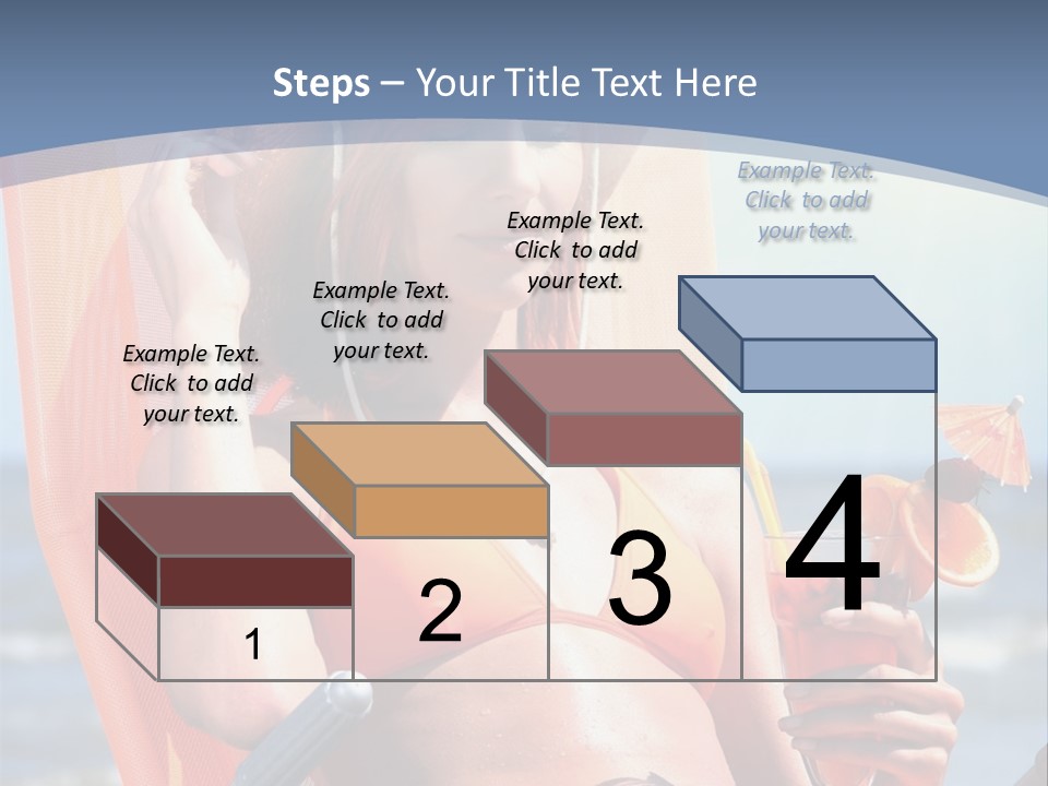 A Woman In An Orange Bikini Sitting On A Beach Chair PowerPoint Template