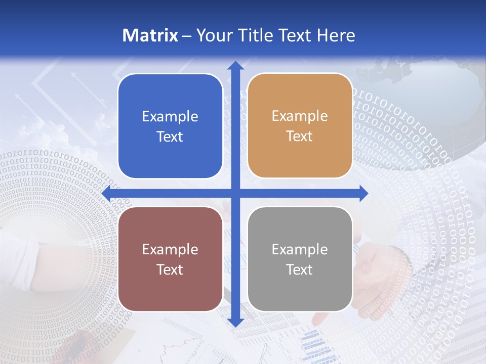 A Group Of People Working On Papers With A Globe In The Background PowerPoint Template