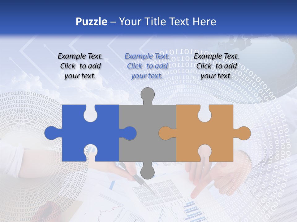 A Group Of People Working On Papers With A Globe In The Background PowerPoint Template