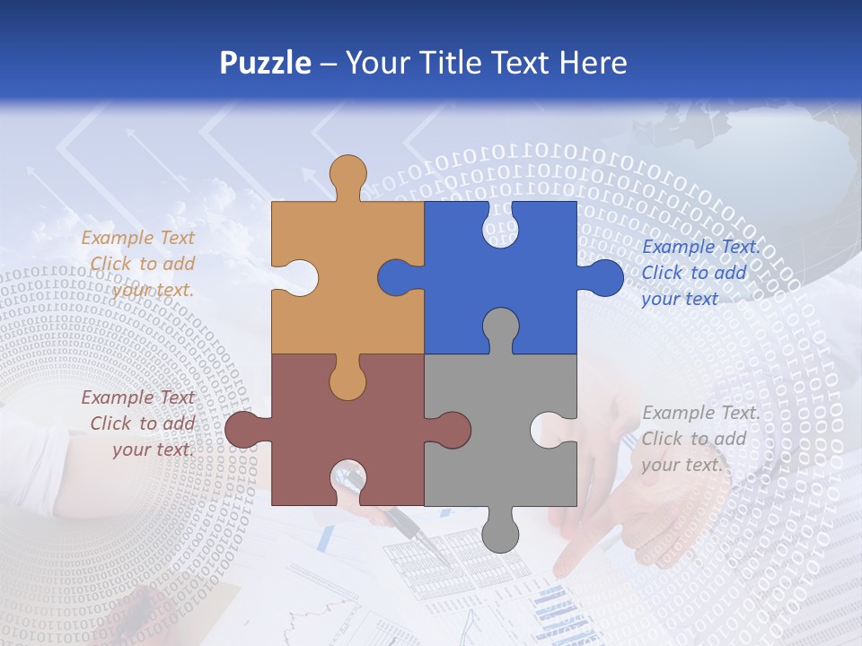 A Group Of People Working On Papers With A Globe In The Background PowerPoint Template