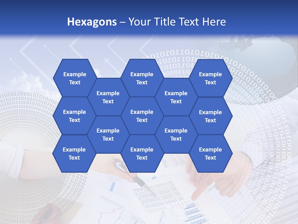 A Group Of People Working On Papers With A Globe In The Background PowerPoint Template