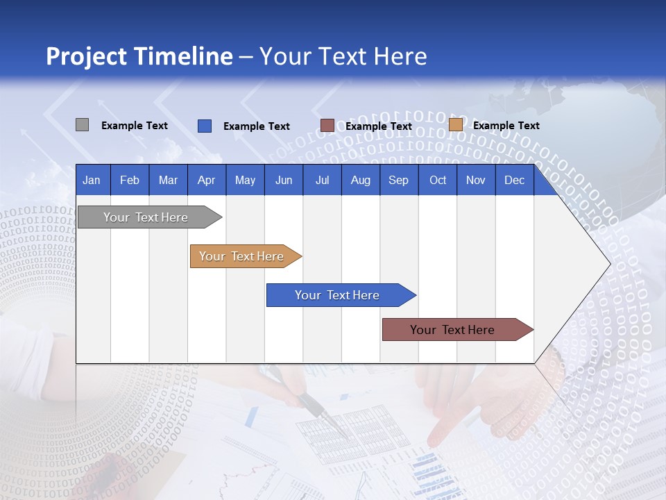 A Group Of People Working On Papers With A Globe In The Background PowerPoint Template