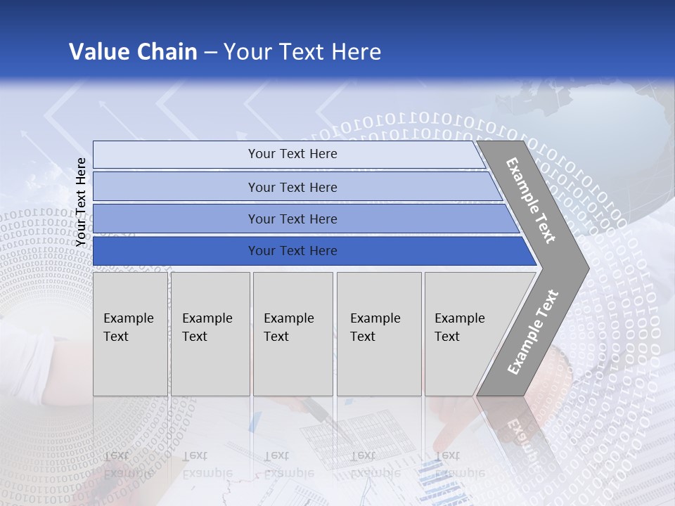 A Group Of People Working On Papers With A Globe In The Background PowerPoint Template