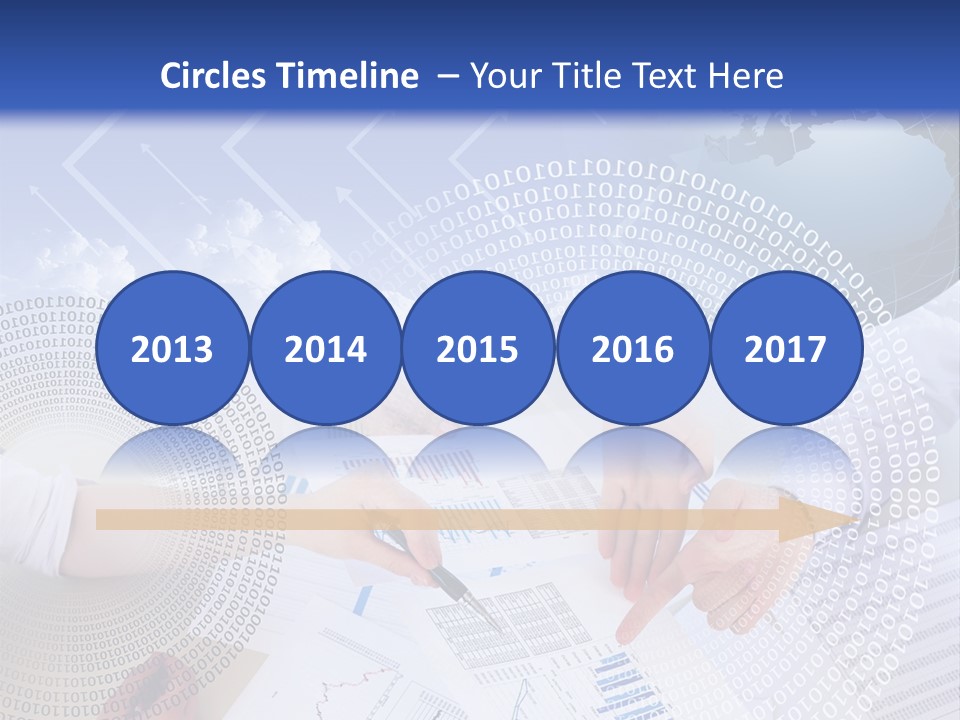 A Group Of People Working On Papers With A Globe In The Background PowerPoint Template