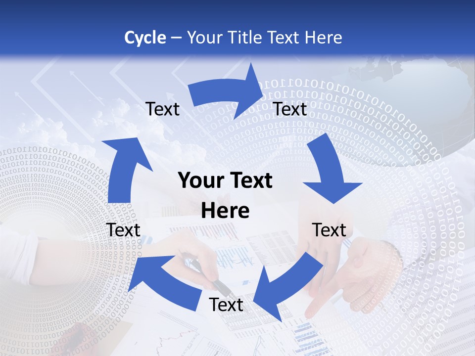 A Group Of People Working On Papers With A Globe In The Background PowerPoint Template