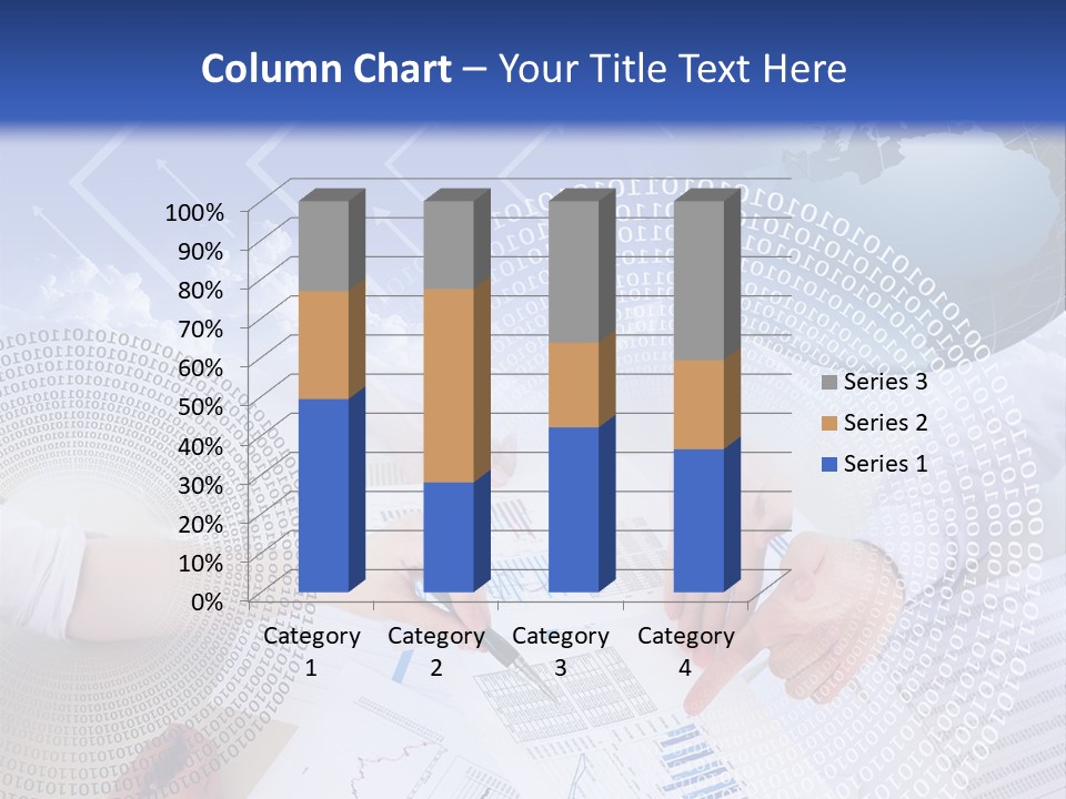 A Group Of People Working On Papers With A Globe In The Background PowerPoint Template
