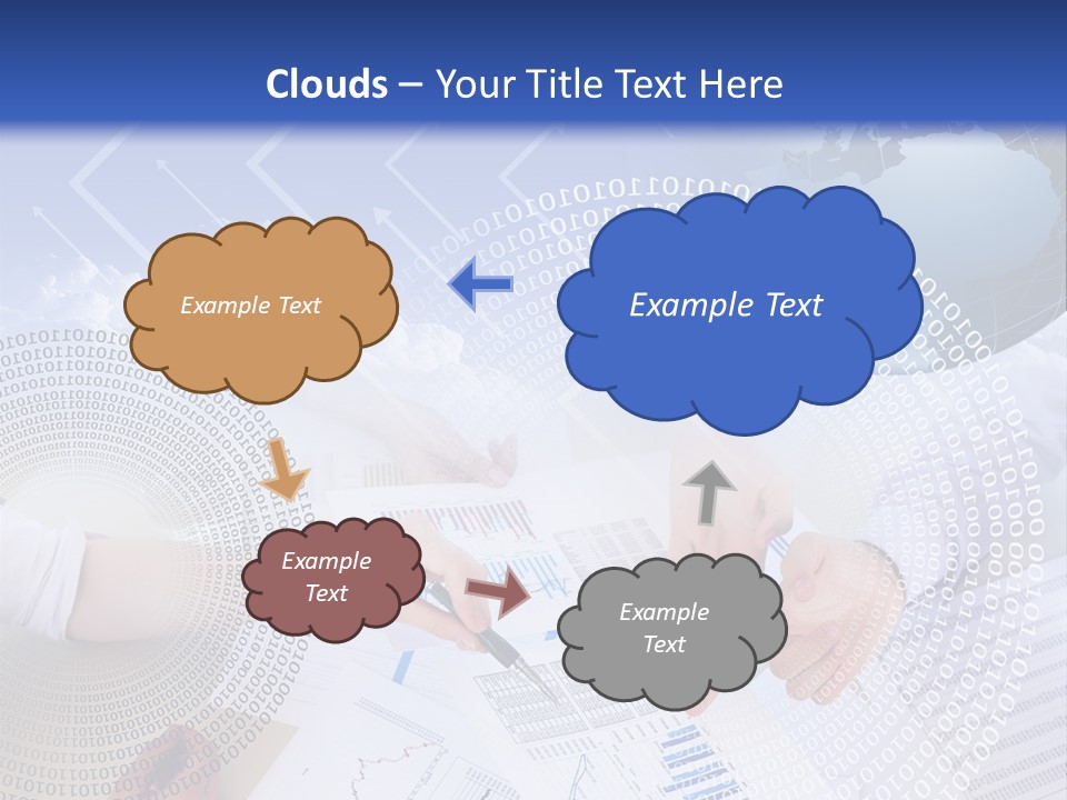 A Group Of People Working On Papers With A Globe In The Background PowerPoint Template