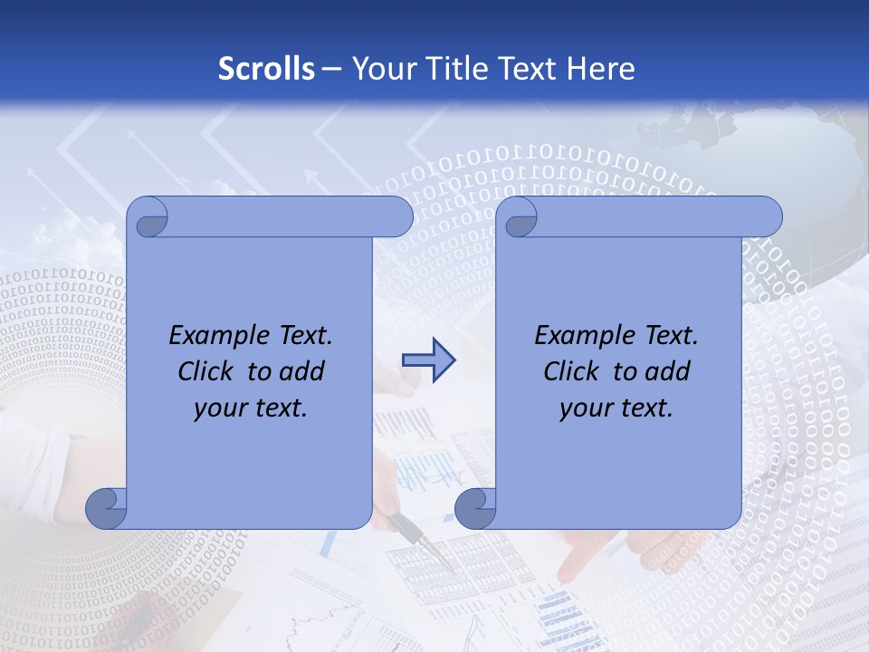 A Group Of People Working On Papers With A Globe In The Background PowerPoint Template