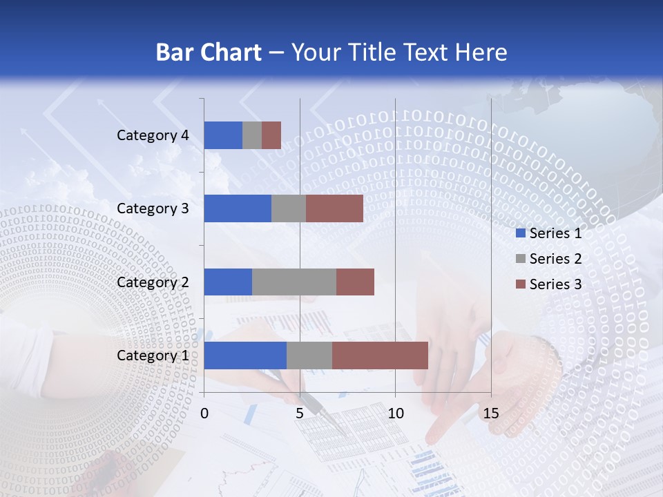 A Group Of People Working On Papers With A Globe In The Background PowerPoint Template