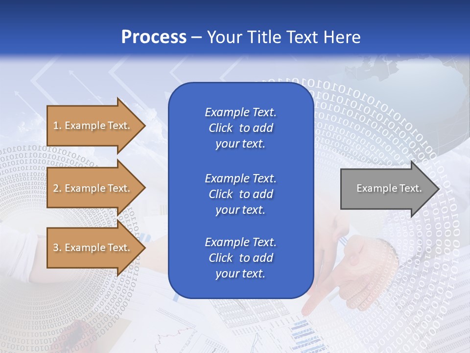 A Group Of People Working On Papers With A Globe In The Background PowerPoint Template