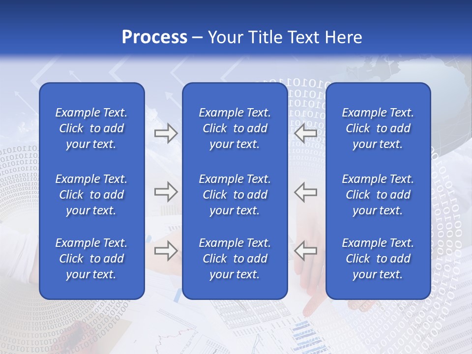 A Group Of People Working On Papers With A Globe In The Background PowerPoint Template