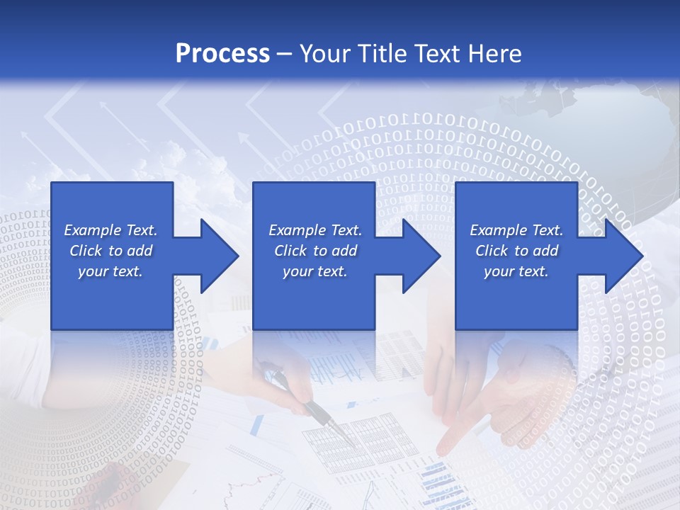 A Group Of People Working On Papers With A Globe In The Background PowerPoint Template