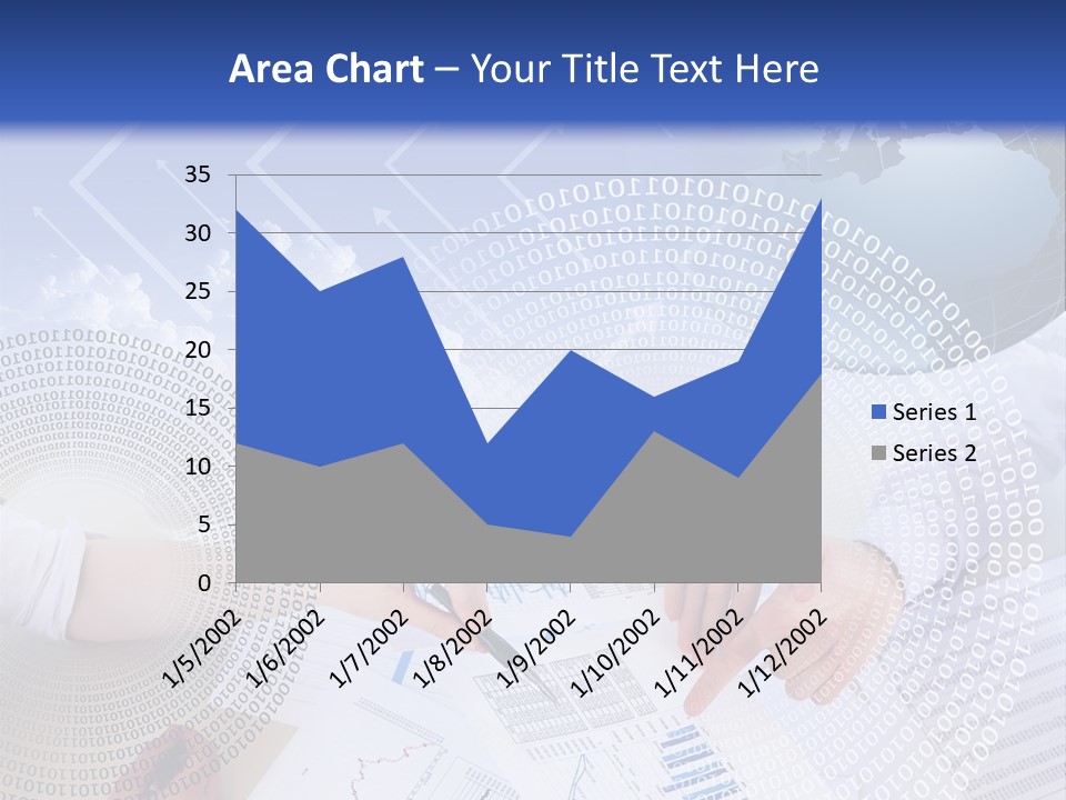 A Group Of People Working On Papers With A Globe In The Background PowerPoint Template