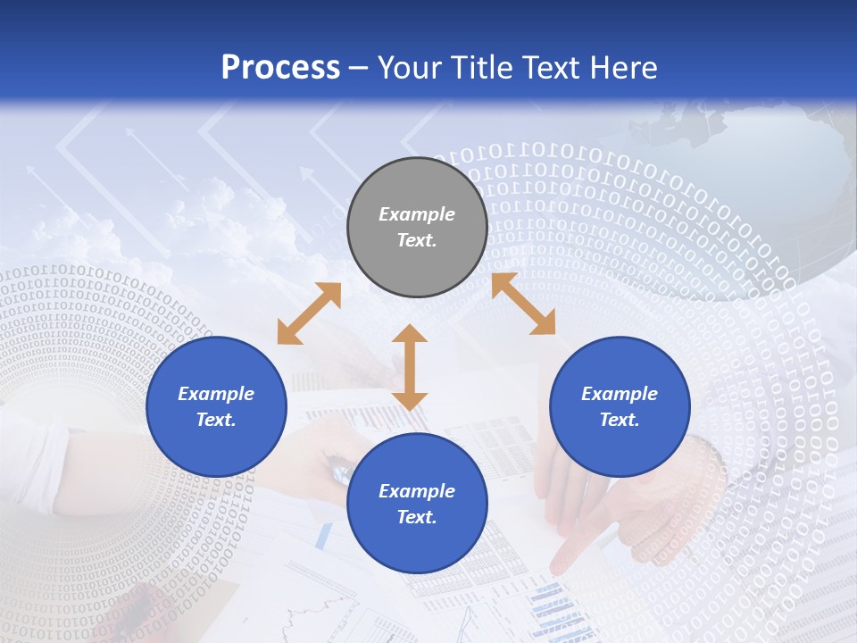 A Group Of People Working On Papers With A Globe In The Background PowerPoint Template