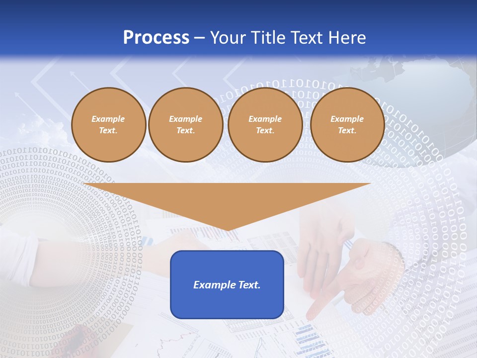 A Group Of People Working On Papers With A Globe In The Background PowerPoint Template