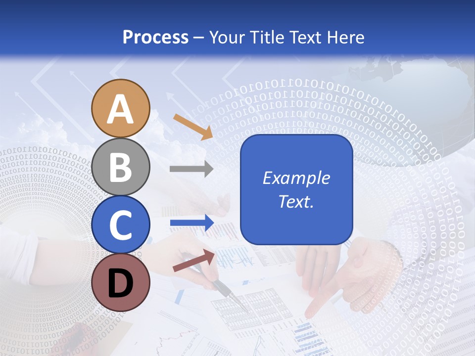 A Group Of People Working On Papers With A Globe In The Background PowerPoint Template