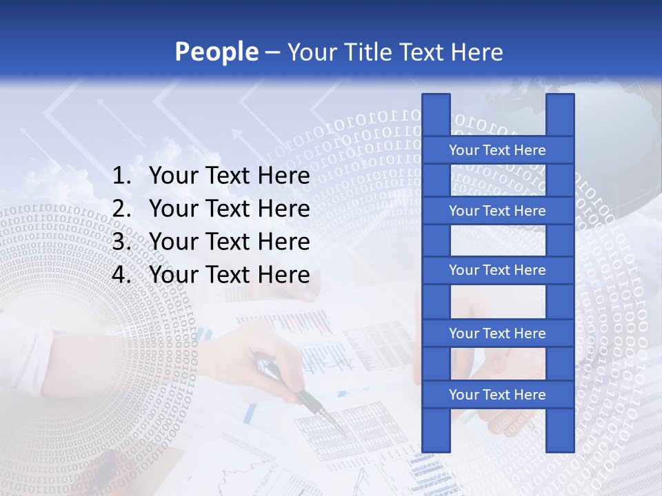 A Group Of People Working On Papers With A Globe In The Background PowerPoint Template