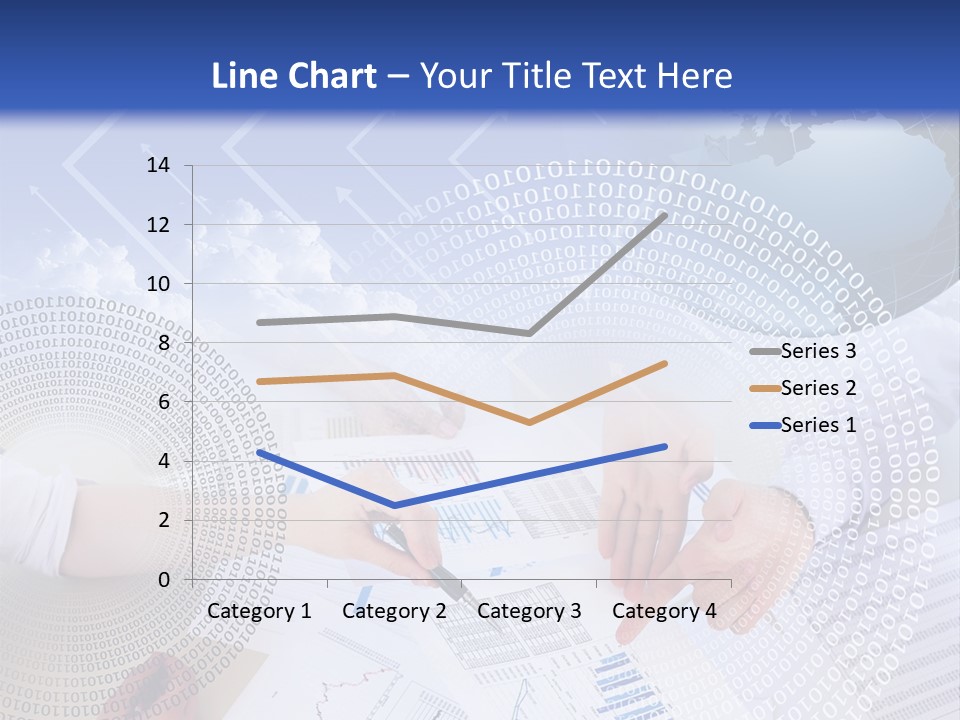 A Group Of People Working On Papers With A Globe In The Background PowerPoint Template
