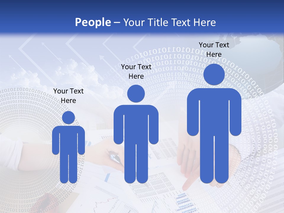 A Group Of People Working On Papers With A Globe In The Background PowerPoint Template