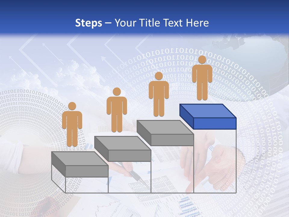 A Group Of People Working On Papers With A Globe In The Background PowerPoint Template