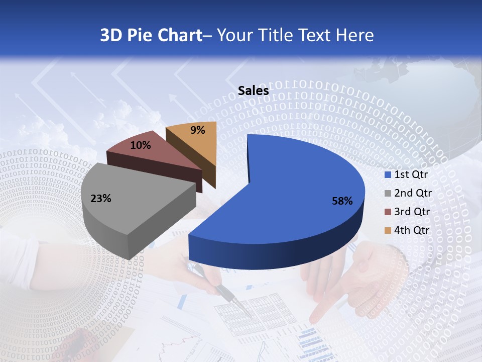 A Group Of People Working On Papers With A Globe In The Background PowerPoint Template