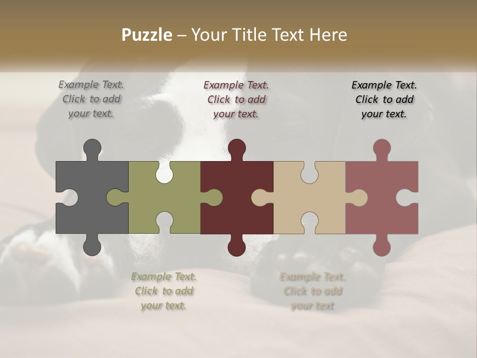 A Black And White Dog Laying On Top Of A Bed PowerPoint Template