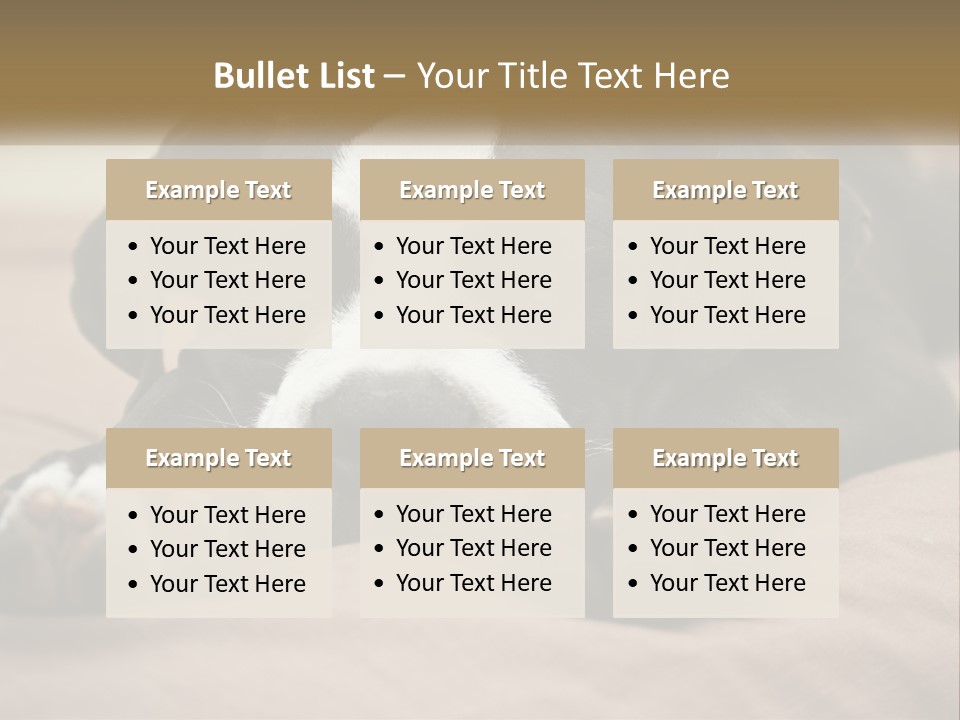 A Black And White Dog Laying On Top Of A Bed PowerPoint Template