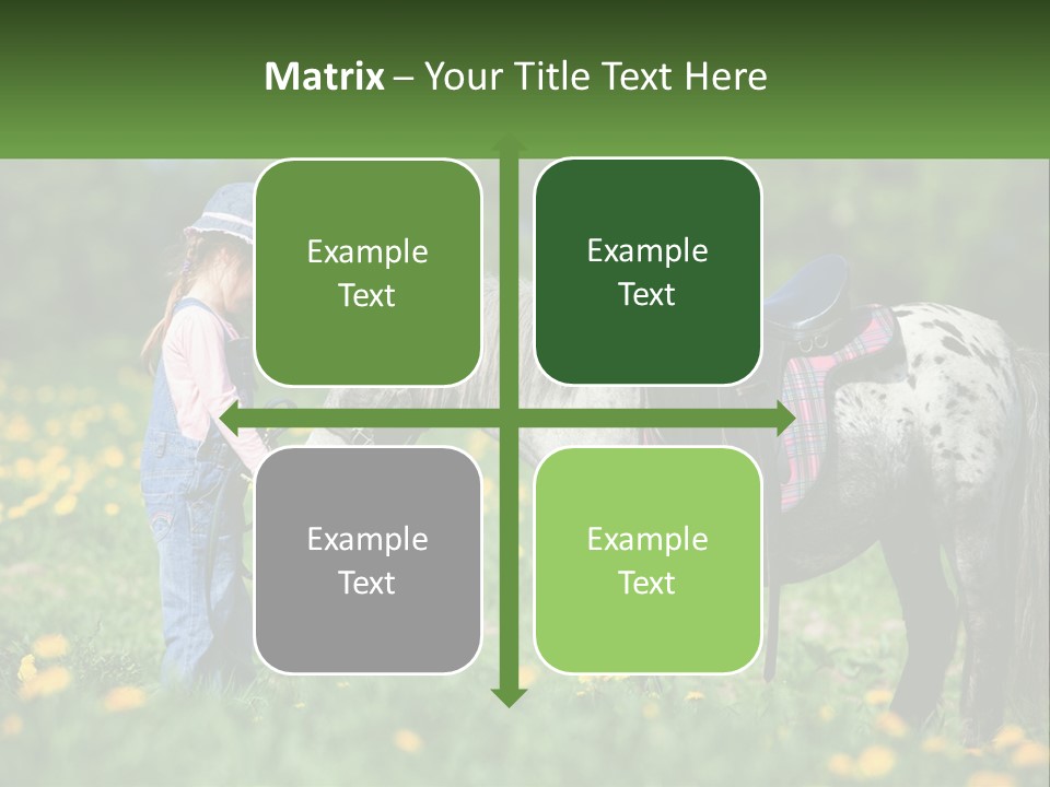A Little Girl Standing Next To A Horse In A Field PowerPoint Template