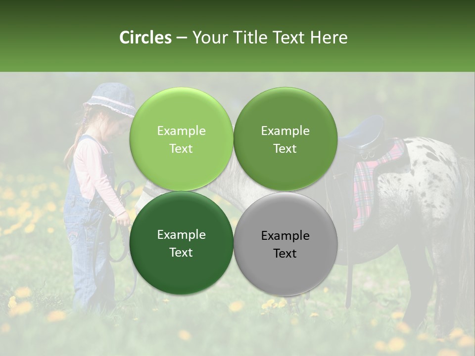 A Little Girl Standing Next To A Horse In A Field PowerPoint Template
