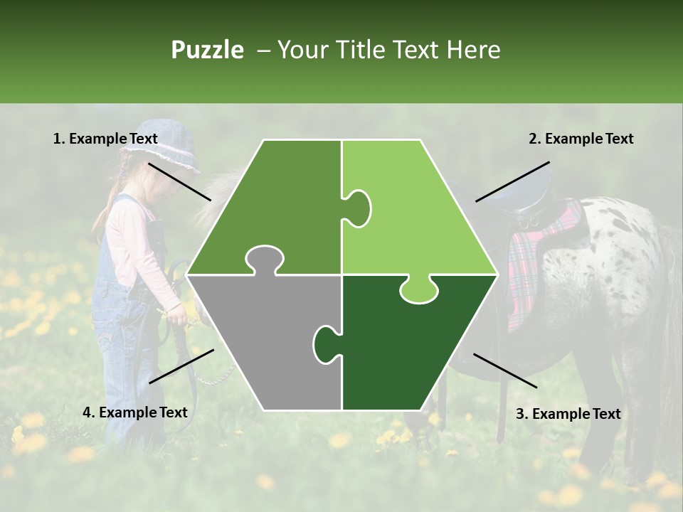 A Little Girl Standing Next To A Horse In A Field PowerPoint Template