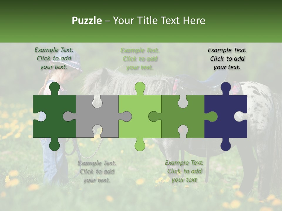 A Little Girl Standing Next To A Horse In A Field PowerPoint Template