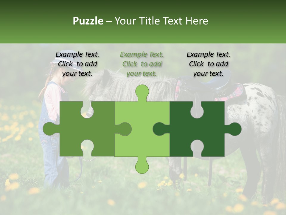 A Little Girl Standing Next To A Horse In A Field PowerPoint Template