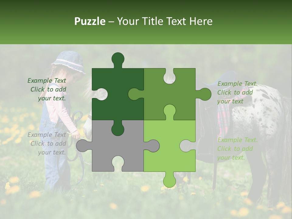 A Little Girl Standing Next To A Horse In A Field PowerPoint Template