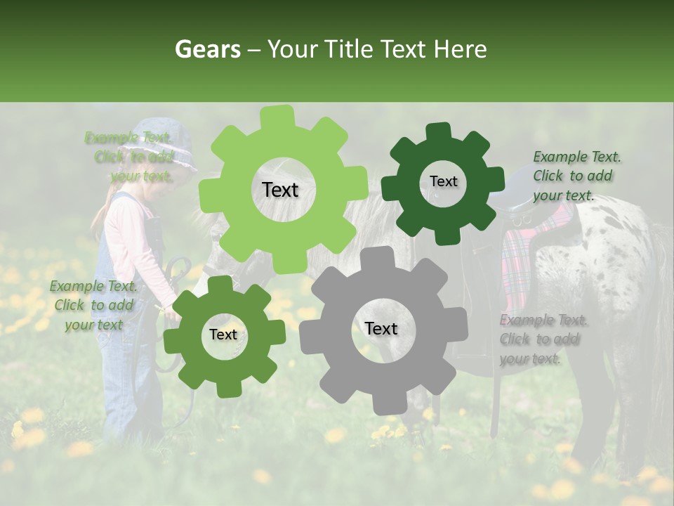 A Little Girl Standing Next To A Horse In A Field PowerPoint Template