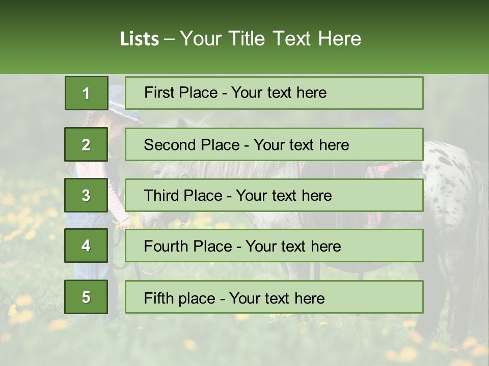 A Little Girl Standing Next To A Horse In A Field PowerPoint Template