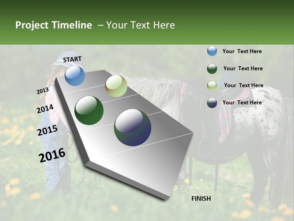 A Little Girl Standing Next To A Horse In A Field PowerPoint Template