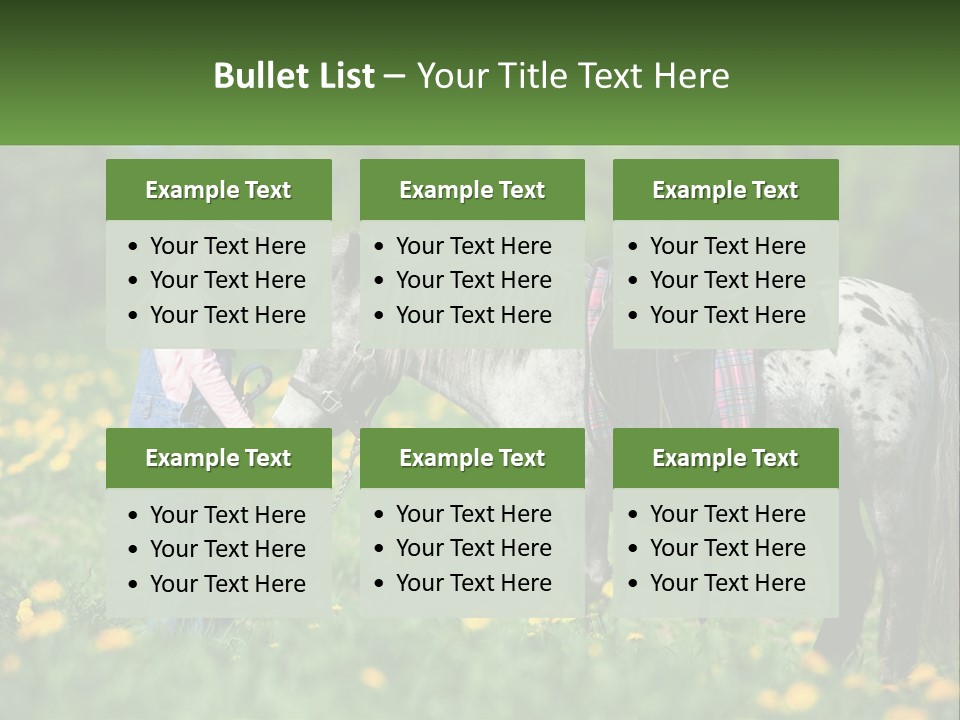 A Little Girl Standing Next To A Horse In A Field PowerPoint Template