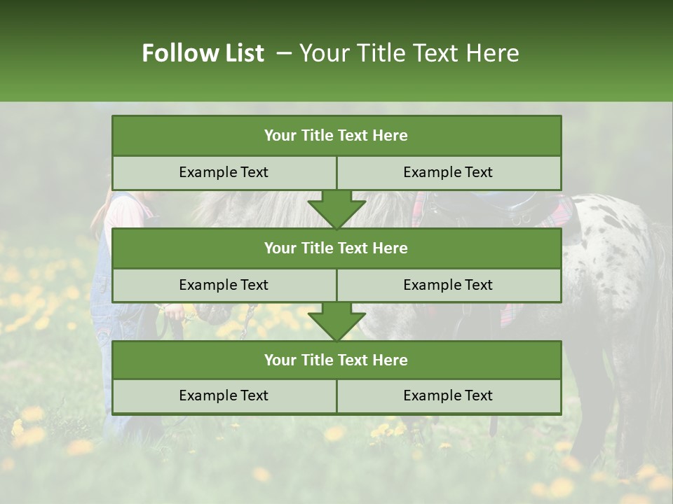 A Little Girl Standing Next To A Horse In A Field PowerPoint Template