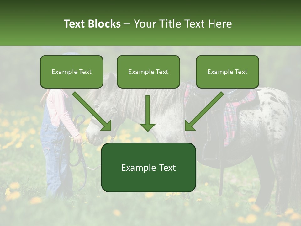 A Little Girl Standing Next To A Horse In A Field PowerPoint Template