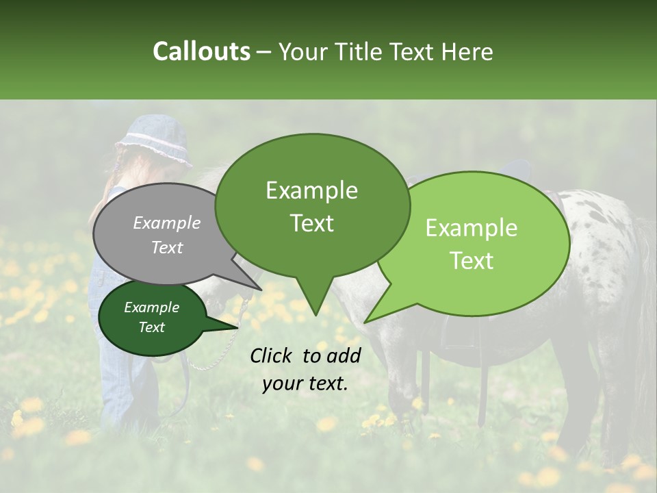 A Little Girl Standing Next To A Horse In A Field PowerPoint Template