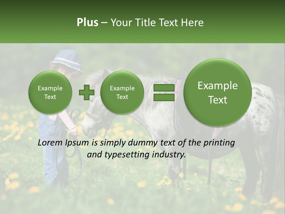 A Little Girl Standing Next To A Horse In A Field PowerPoint Template