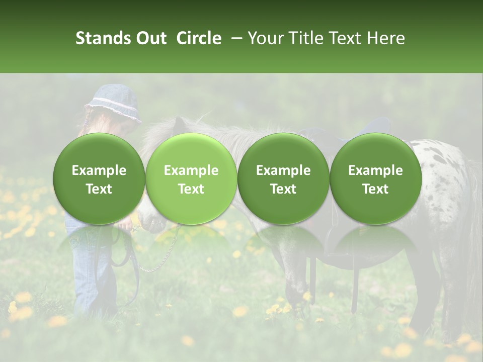 A Little Girl Standing Next To A Horse In A Field PowerPoint Template
