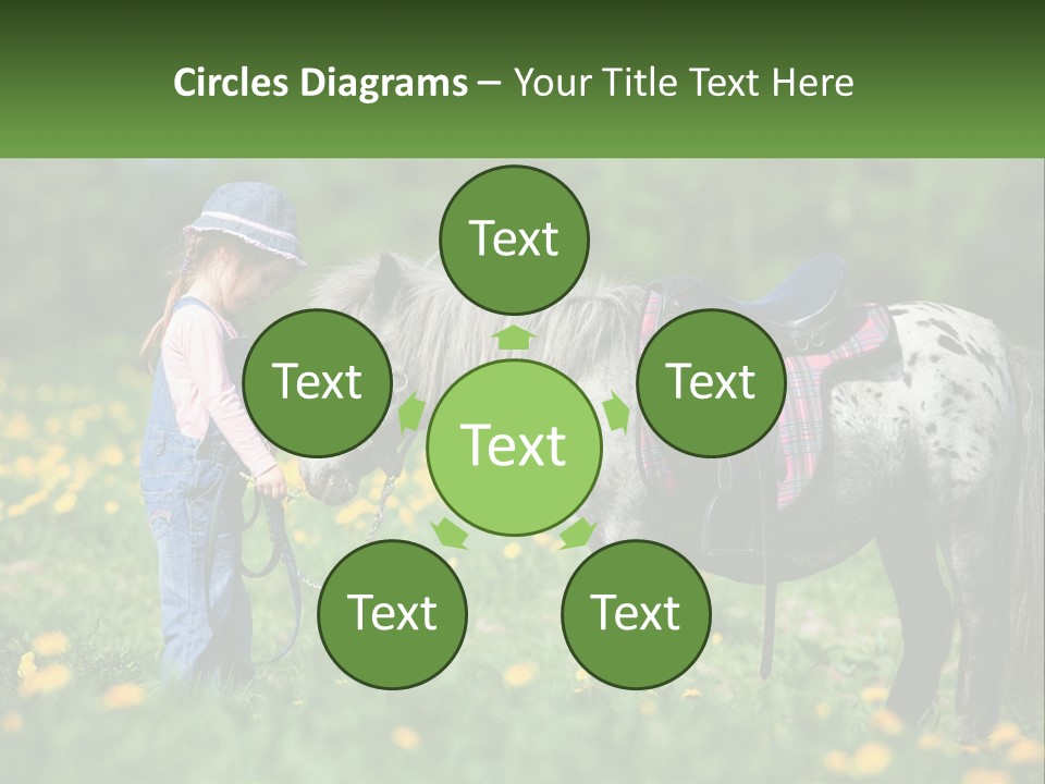 A Little Girl Standing Next To A Horse In A Field PowerPoint Template