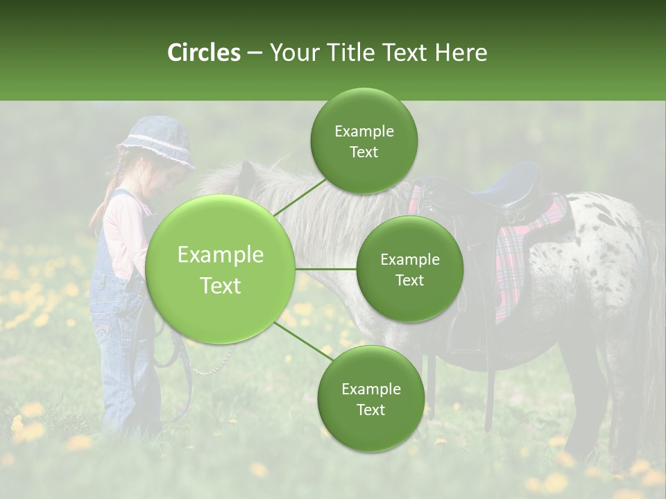 A Little Girl Standing Next To A Horse In A Field PowerPoint Template