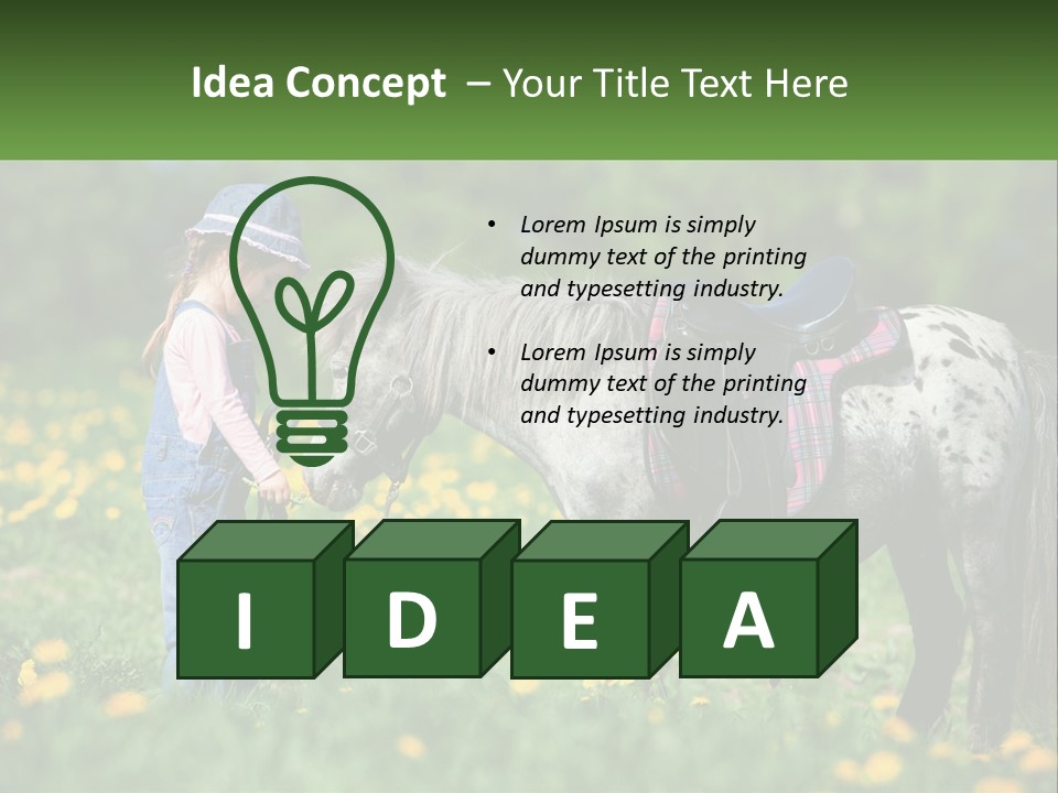 A Little Girl Standing Next To A Horse In A Field PowerPoint Template